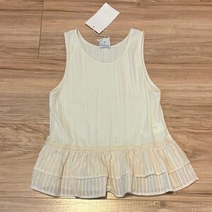 Zara Girls Cream Sleeveless Top